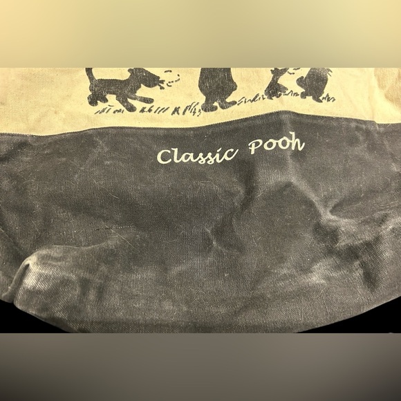 Disney Winnie the Pooh tote bag. Well loved. Some wear discoloration. Zip close. - Picture 12 of 13